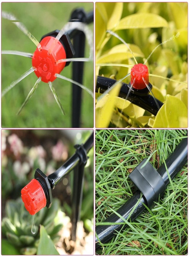 Honoson 30 Pack 1/2 Inch Irrigation Tubing Hold Down Anchor Stakes Drip Support Hoses Stakes with 50 Pcs 360 Degrees Adjustable 1/4 Inch Irrigation Drippers Sprinklers for Garden Patio Lawn(Red) - Image 5